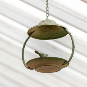 Metal Birdfeeder Antique Green by Grand Illusions